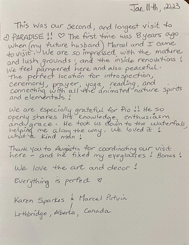 Guestbook note