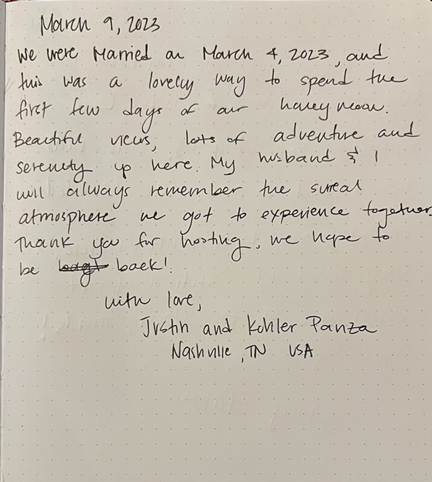 Guestbook note