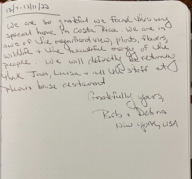 Guestbook note