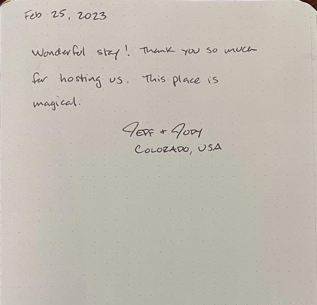 Guestbook note